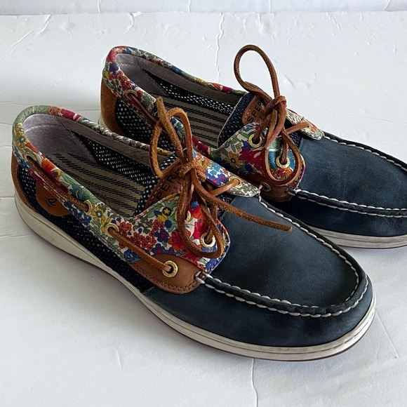 Sperry Topsider Bluefish Liberty Floral Boat Shoe Size 9.5 - Picture 10 of 12